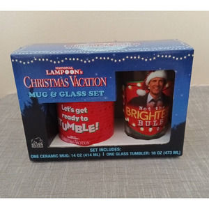 Warner Brothers National Lampoon's Christmas Vacation Mugs & Glass Set